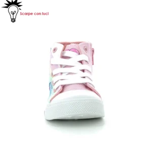 Scarpa Tela Alta Con Luci Unicorno Bimba 25-33