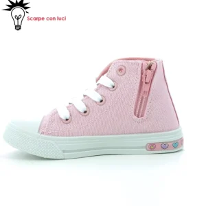 Scarpa Tela Alta Con Luci Unicorno Bimba 25-33