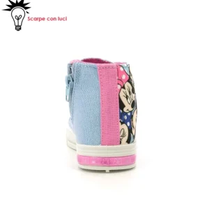 Scarpa Tela Alta Con Luci Minnie Bimba 25-33