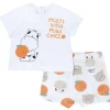 Set 2 Pz T.shirt E Pantaloni Corti Neonato 1-12m
