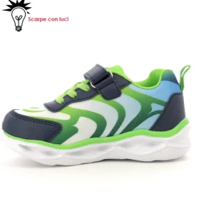Sneakers Velcro Con Luci Dinosauro Bambino 25-33