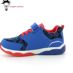 Sneakers Velcro Con Luci Spiderman Bambino 25-33