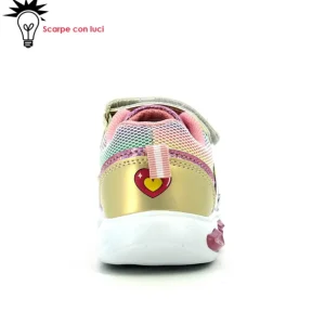 Sneakers Velcro Con Luci Unicorno Bambina 21-25